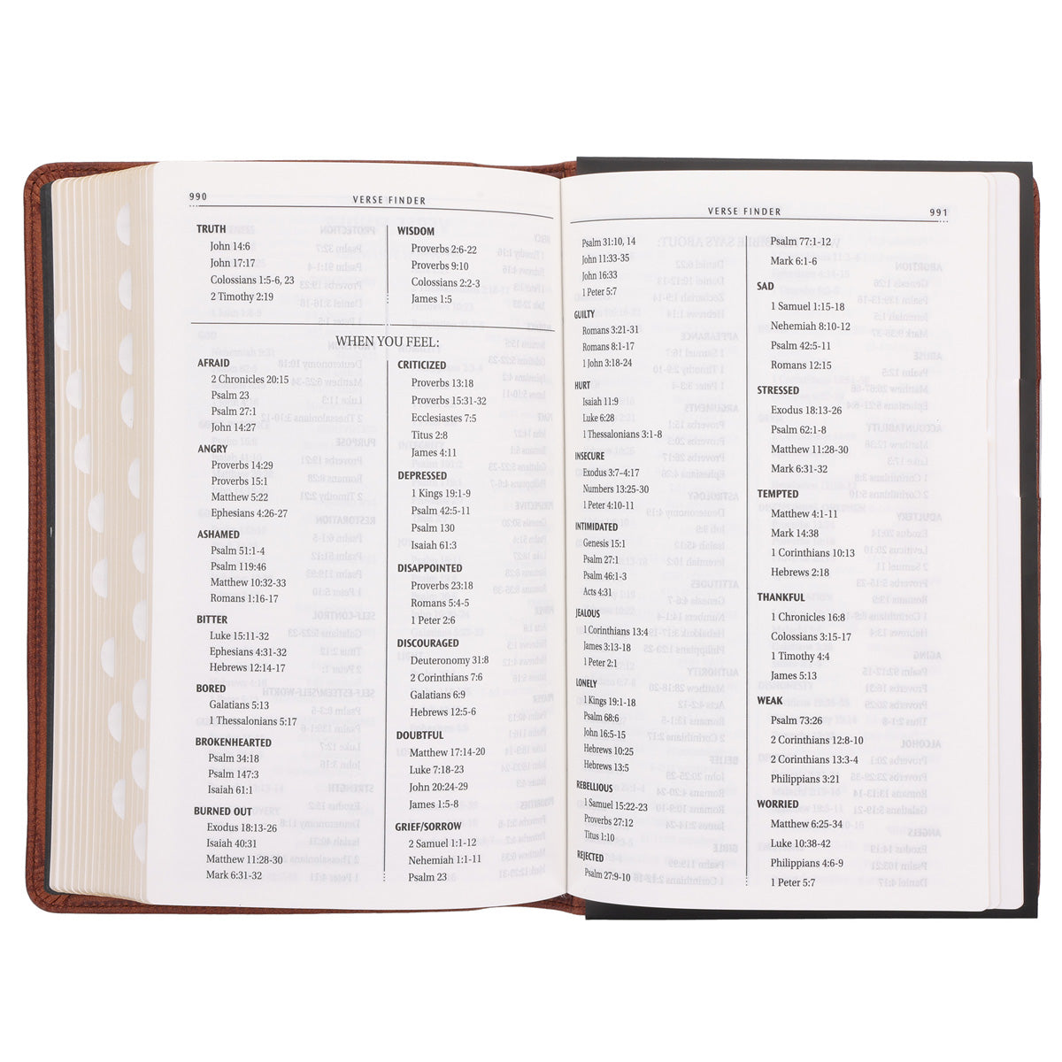 KJV Brown Genuine Leather Flexcover Deluxe Gift Bible Indexed