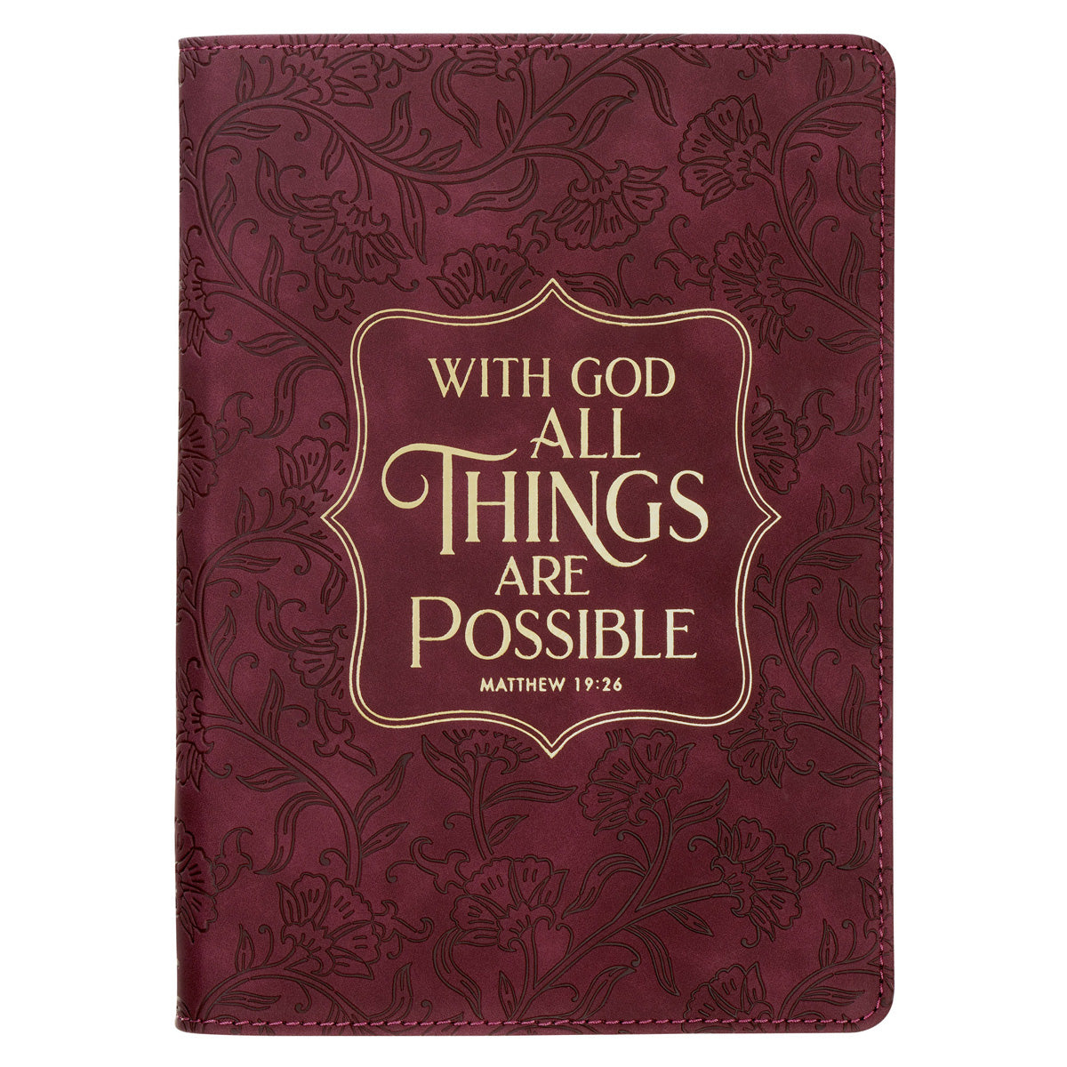 With God All Things Are Possible Faux Leather Journal