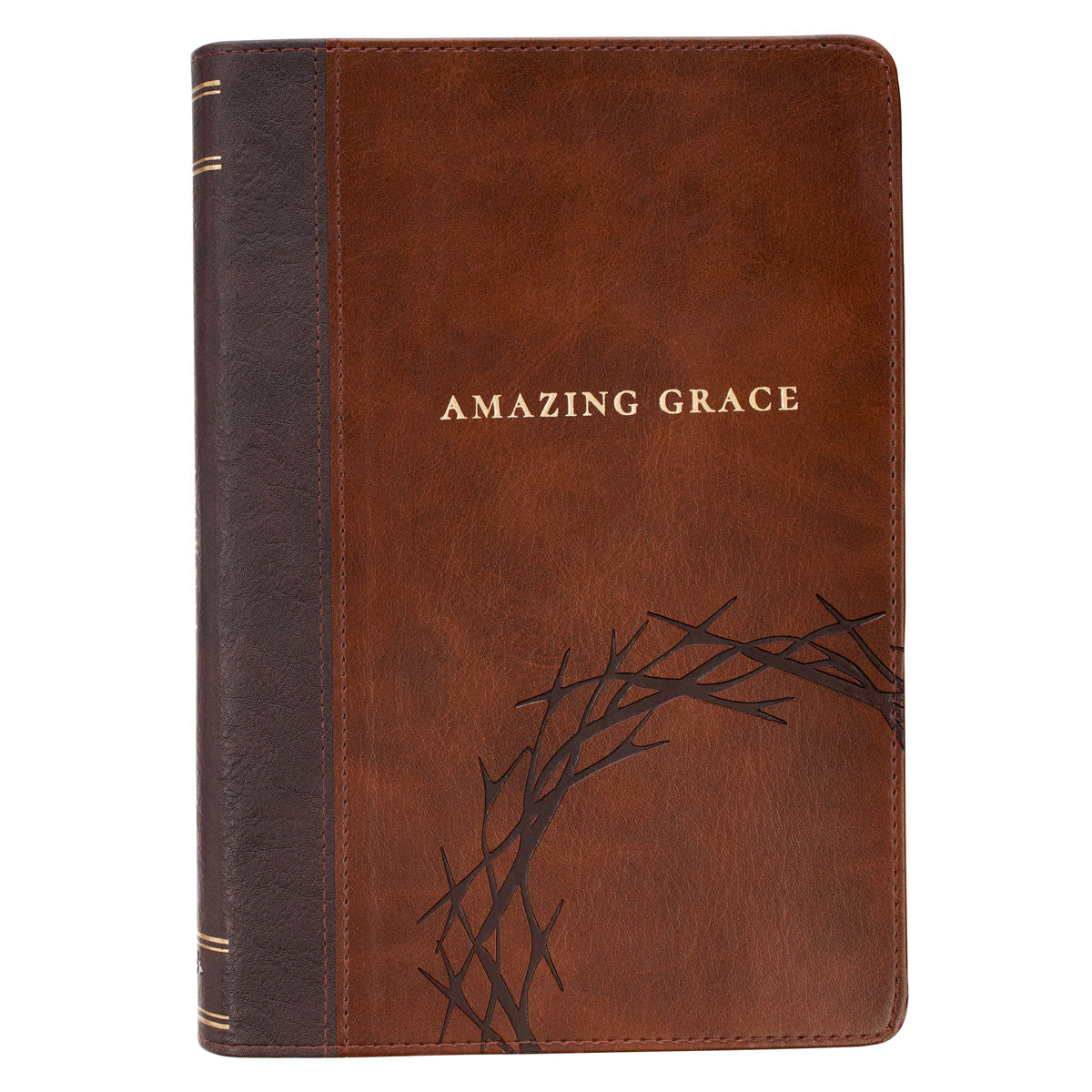 Amazing Grace Crown of Thorns Two-Tone Brown Faux Leather Journal