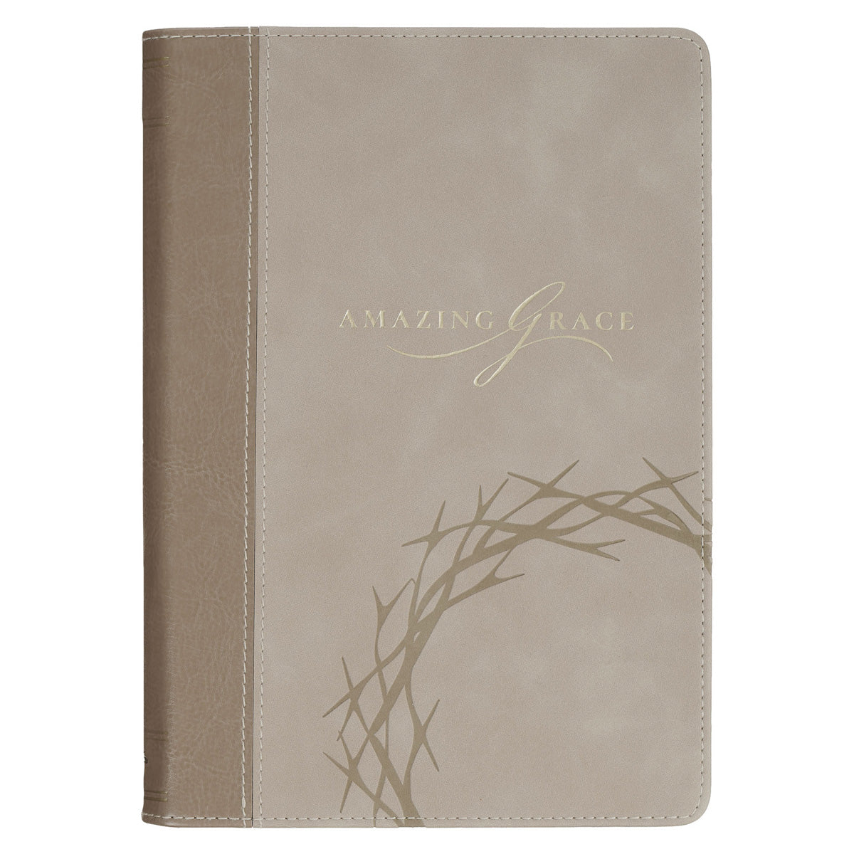 Amazing Grace Taupe Faux Leather Journal