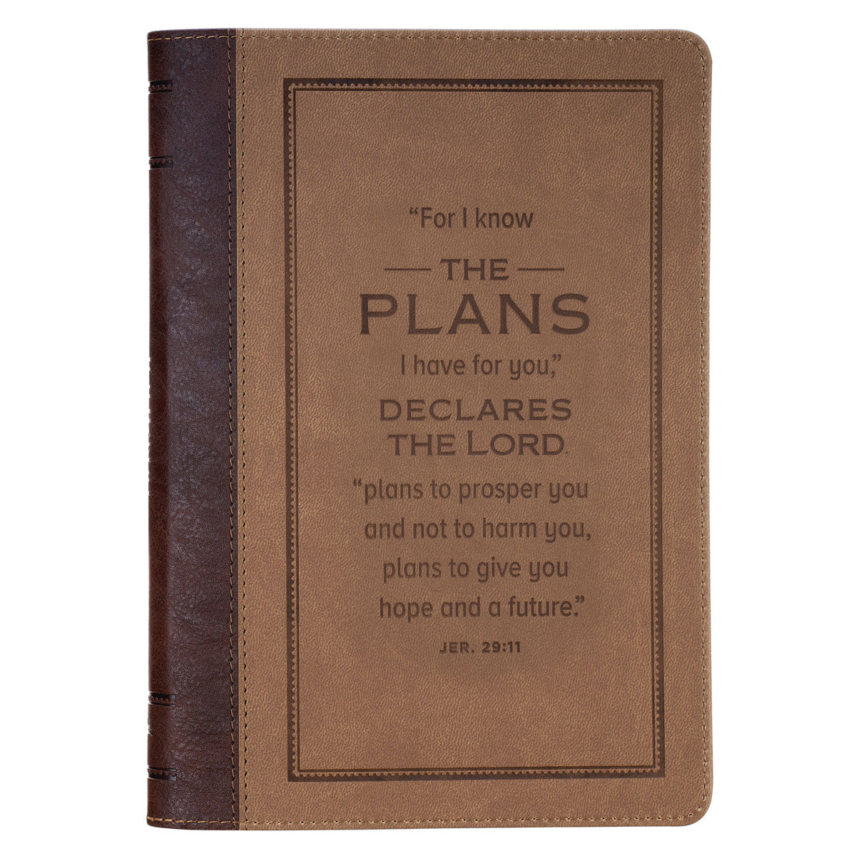I Know the Plans Brown Faux Leather Journal with Zipped Closure