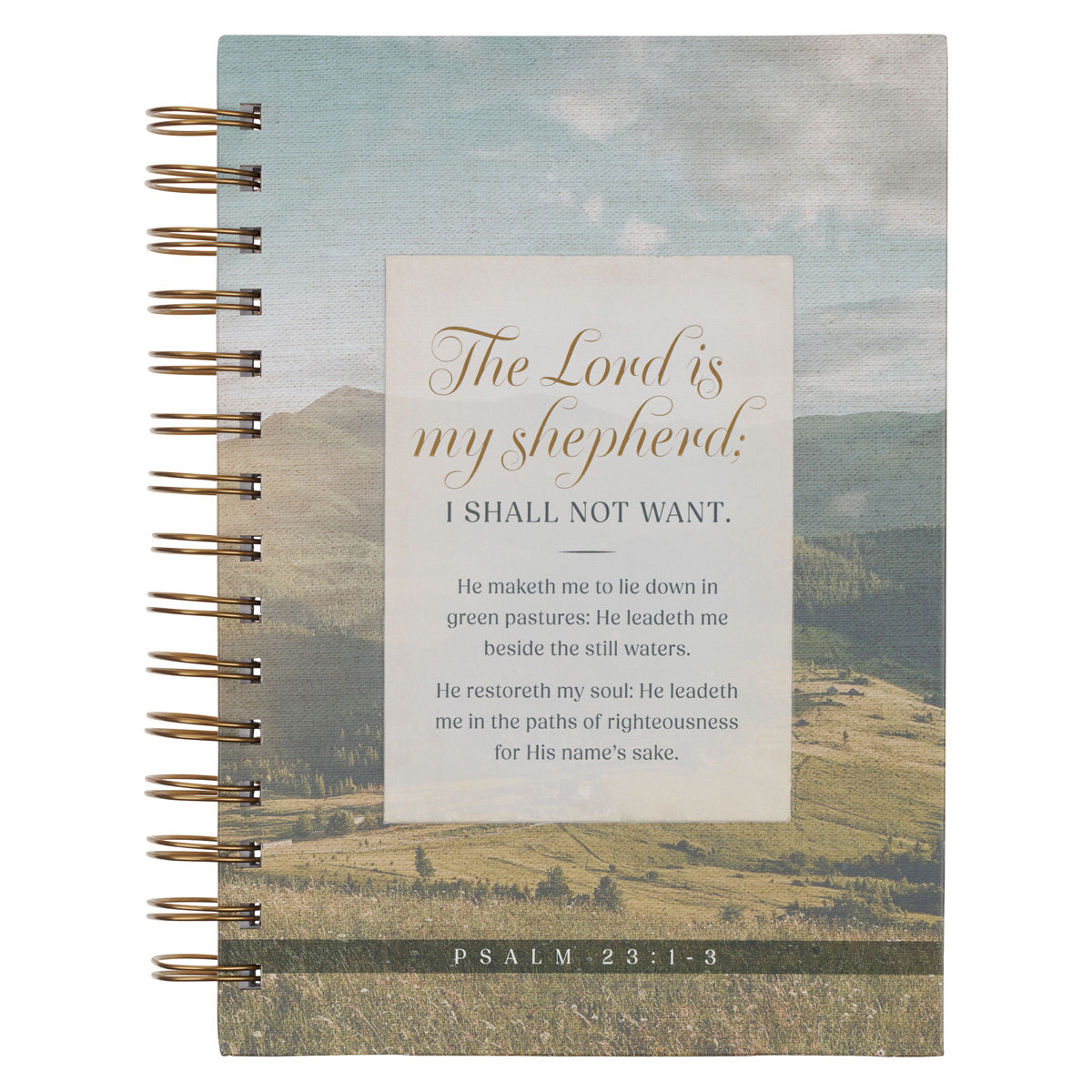 The Lord Is My Shepherd I Shall Not Want Field Scene Hardcover Wirebound Journal
