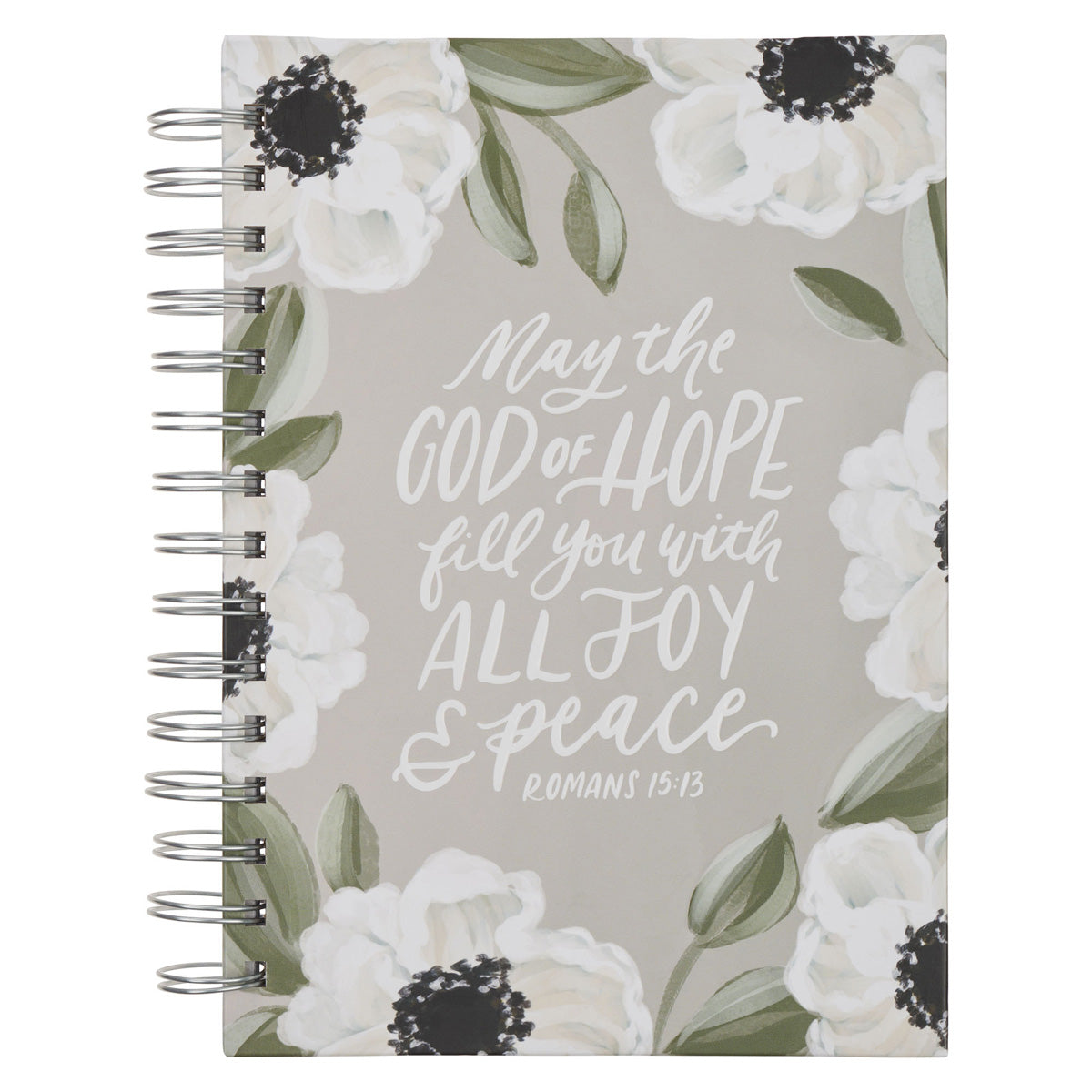May the God of Hope Fill You with Joy & Peace Hardcover Wirebound Journal