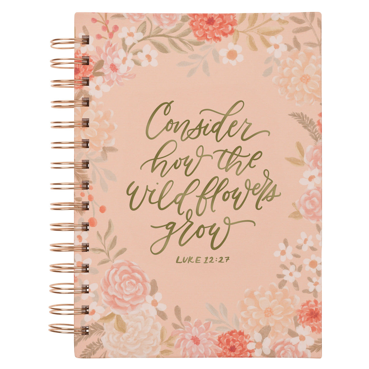 Consider How the Wildflowers Grow Orange Hardcover Wirebound Journal