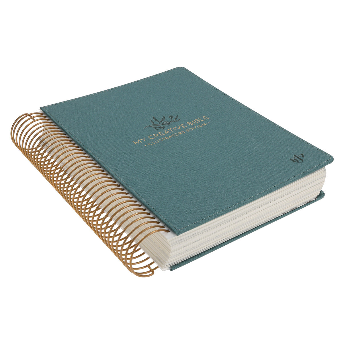 KJV Teal Spiral-Bound Hardcover Linen Cloth My Creative Bible Illustrators Edition