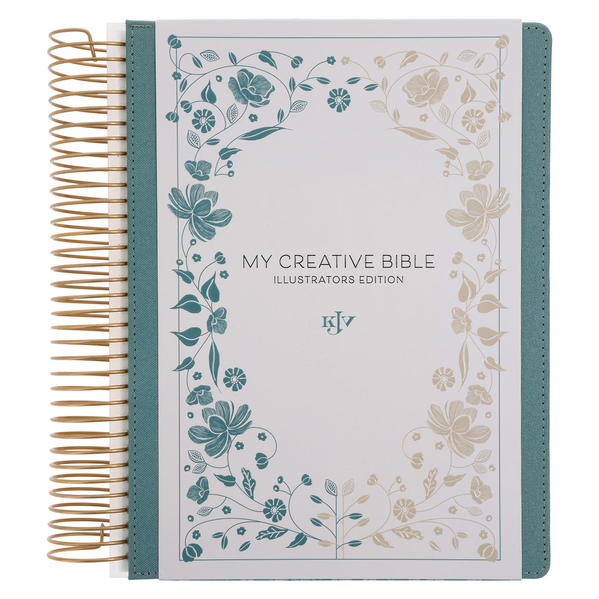 KJV Teal Spiral-Bound Hardcover Linen Cloth My Creative Bible Illustrators Edition