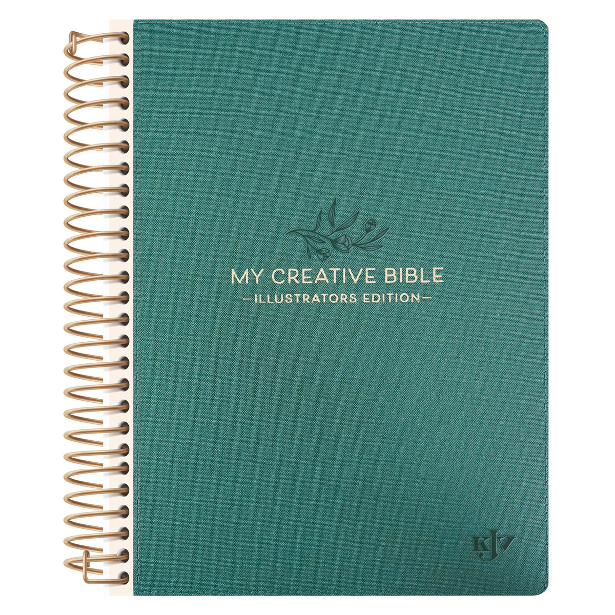 KJV Teal Spiral-Bound Hardcover Linen Cloth My Creative Bible Illustrators Edition