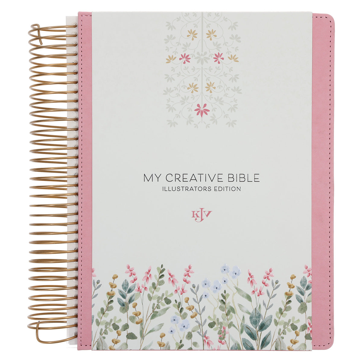 KJV Pink Spiral-Bound Hardcover Faux Leather My Creative Bible Illustrators Edition