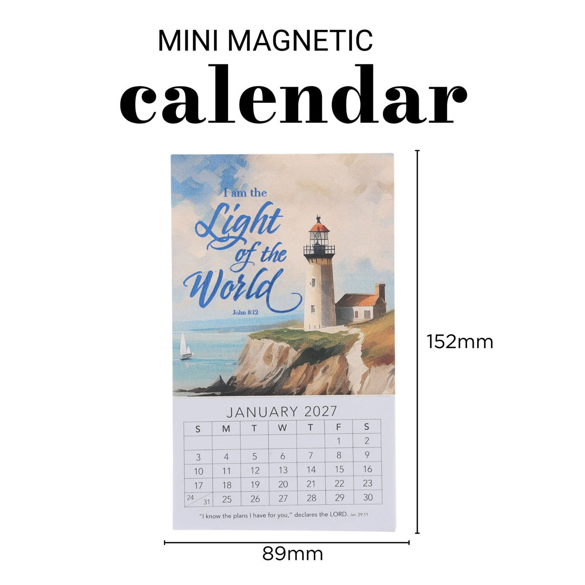 2027 Mini Magnetic Calendar - I Am the Light of the World