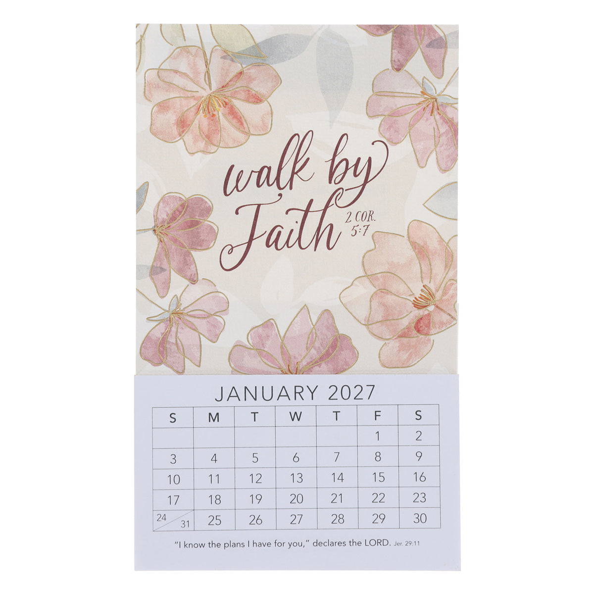 2027 Mini Magnetic Calendar - Walk by Faith