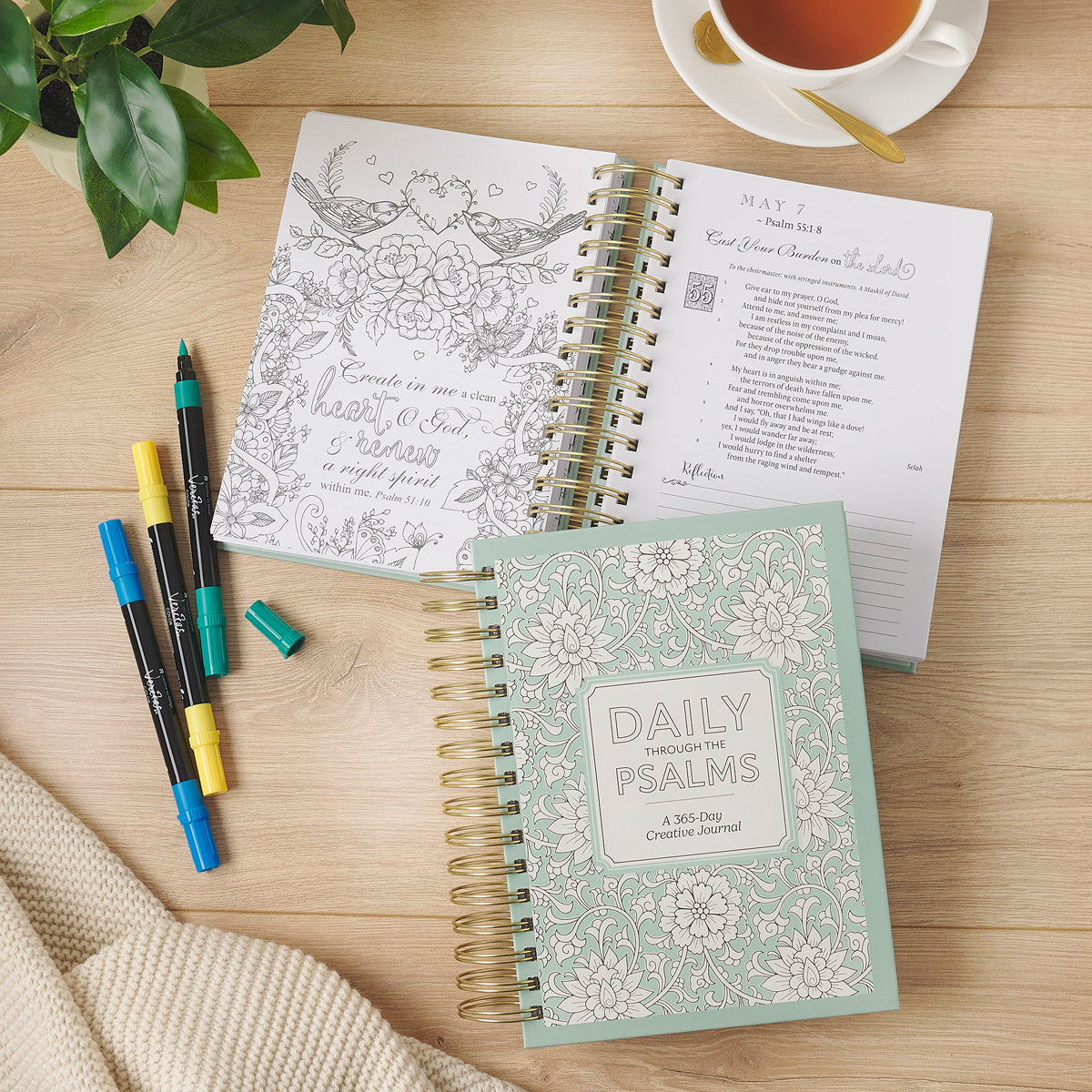Daily Through the Psalms: A 365-Day Creative Journal (Spiral-Bound)
