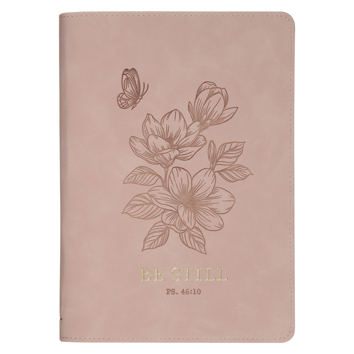 Be Still and Know Pink Faux Leather Journal with Zipped Closure