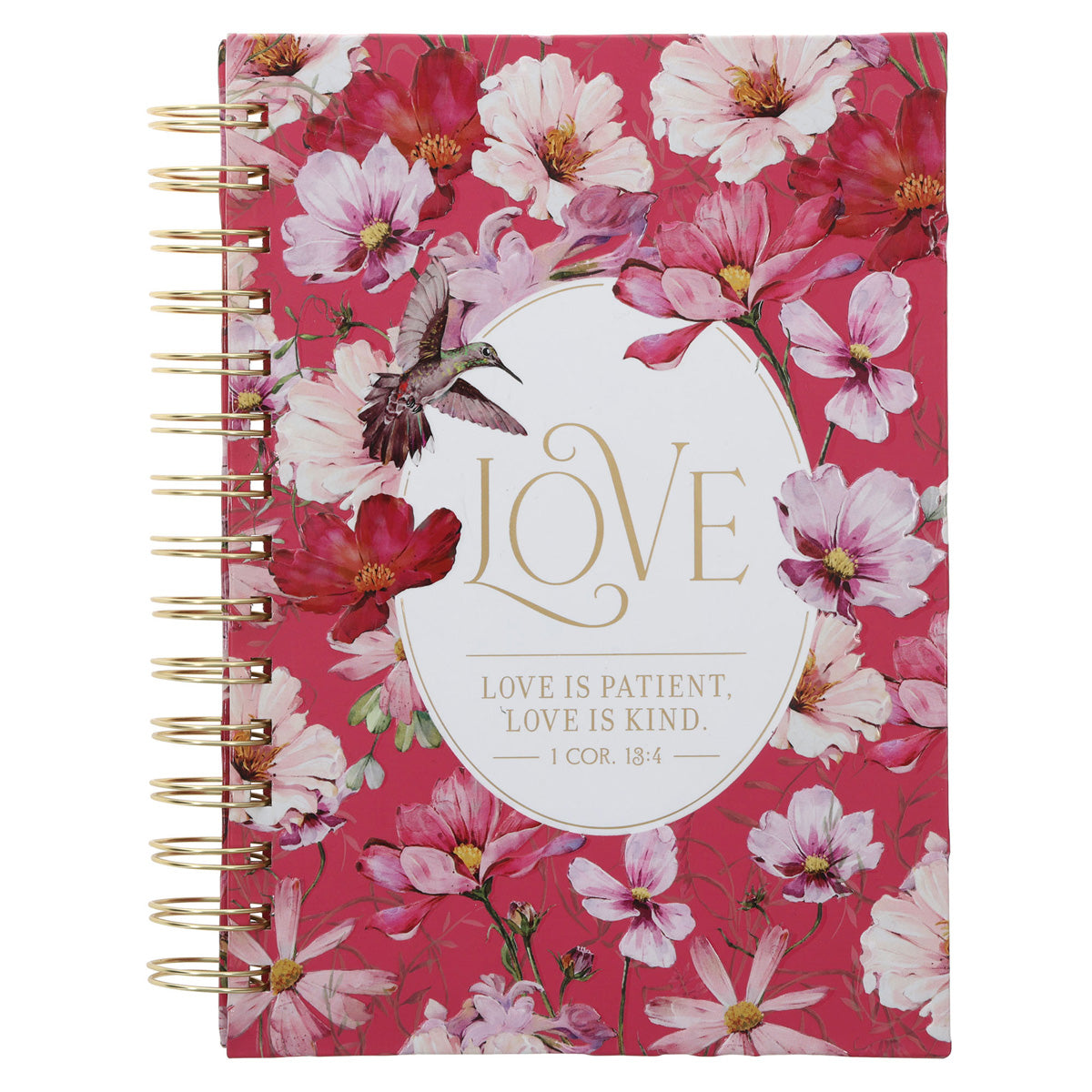 Love Pink Floral Hardcover Wirebound Journal