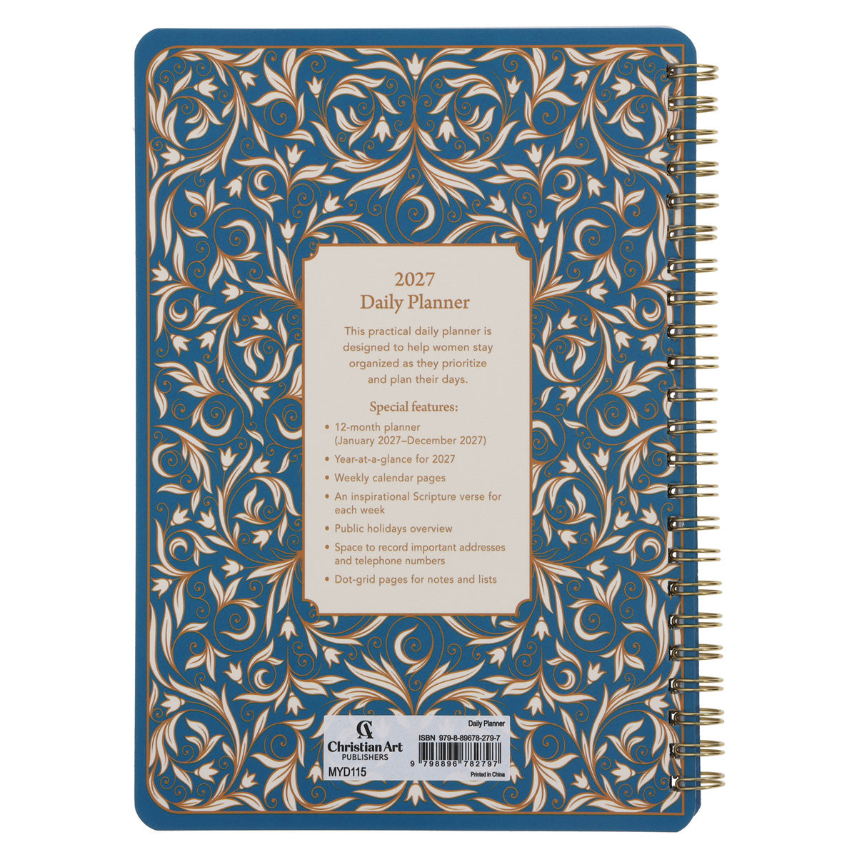 2027 Diary - Daily Planner - Amazing Grace - Wirebound