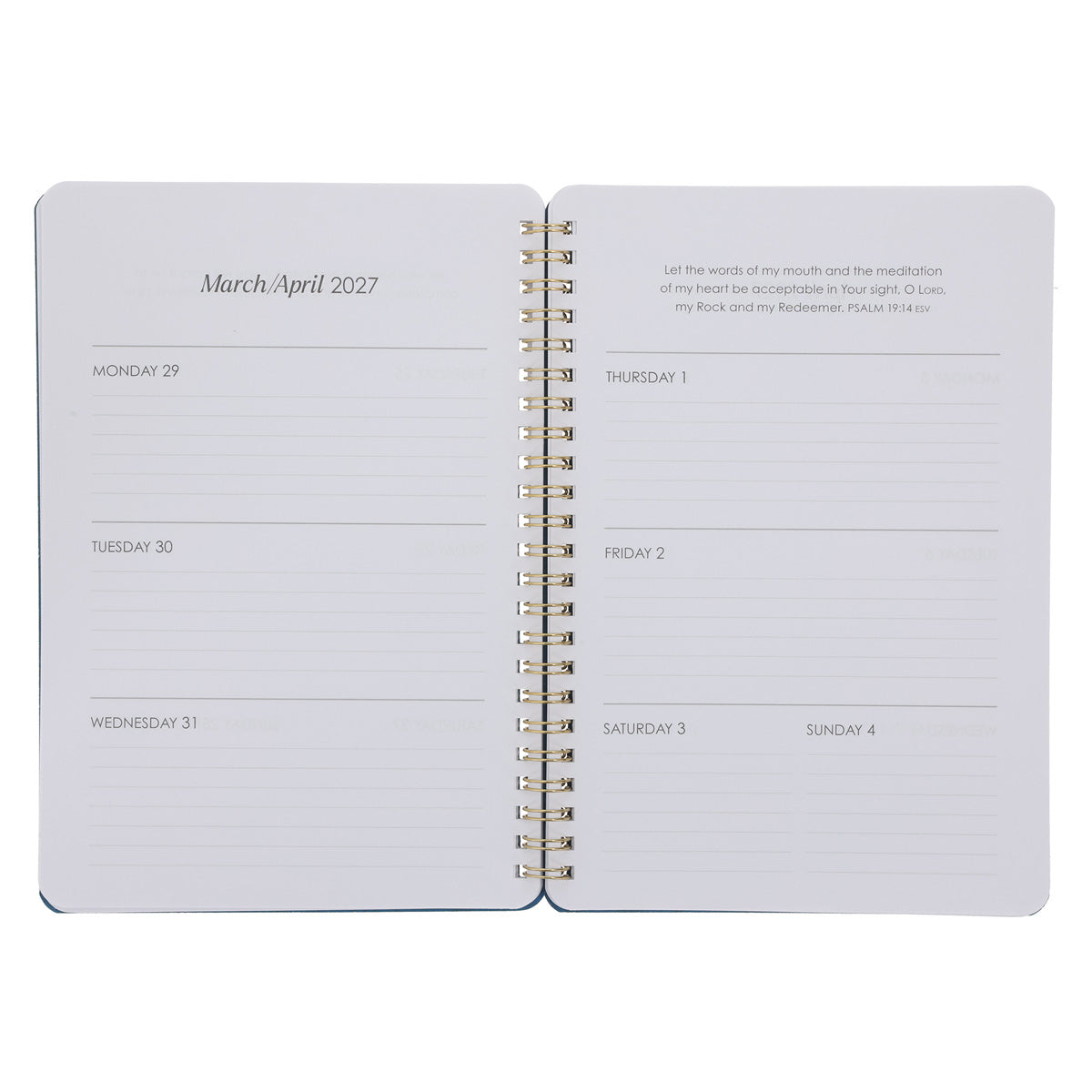 2027 Diary - Daily Planner - Amazing Grace - Wirebound