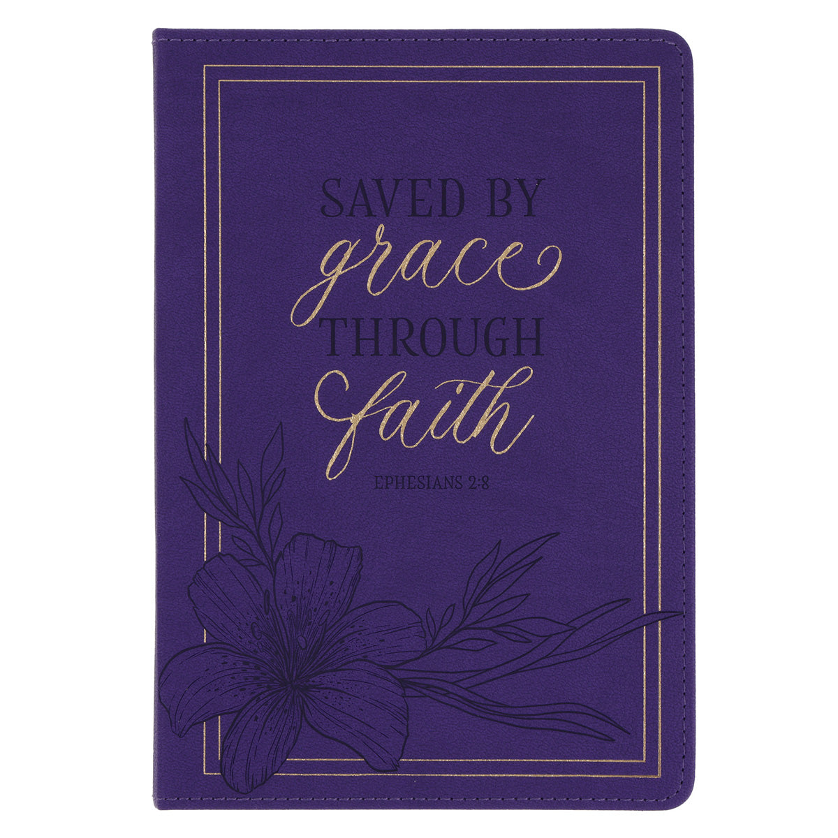 Saved By Grace Through Faith Faux Leather Journal