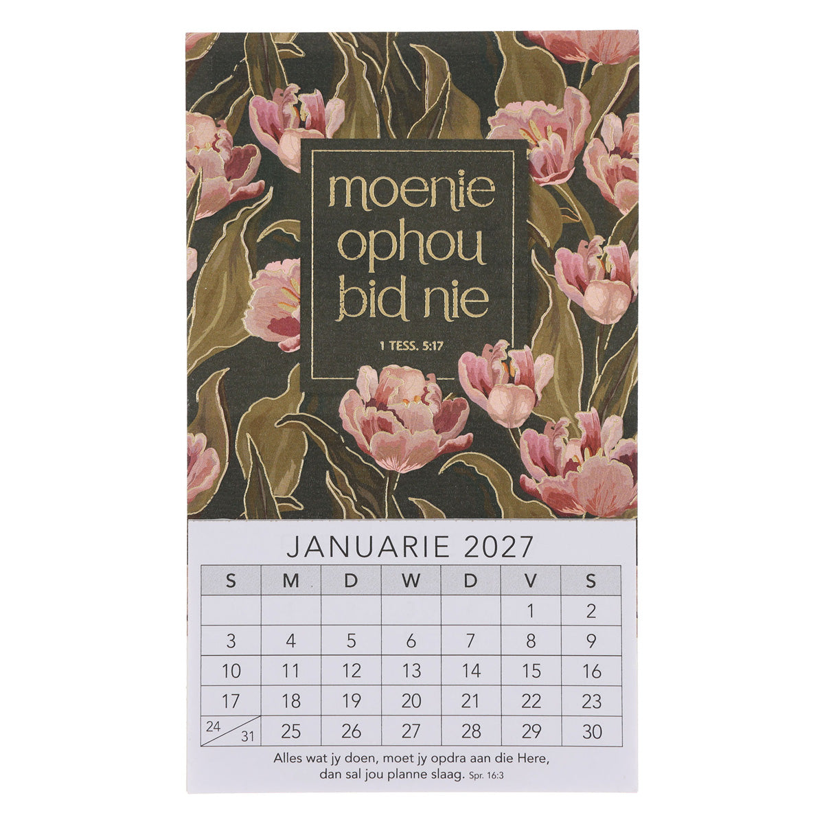 2027 Klein Magnetiese Kalender - Moenie Ophou Bid Nie