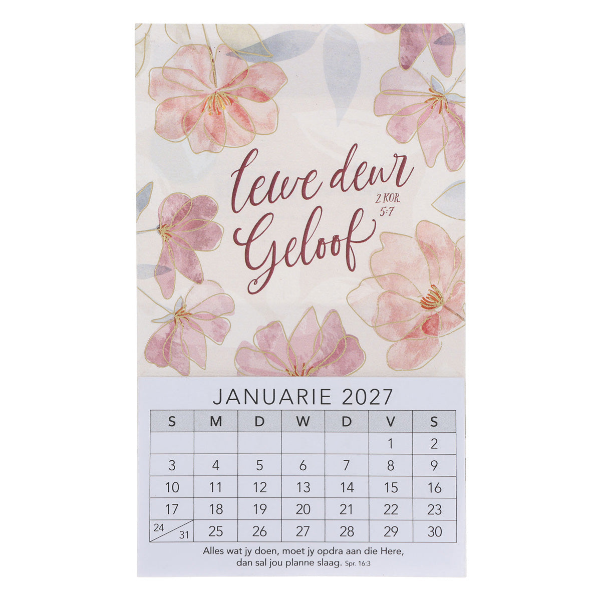 2027 Klein Magnetiese Kalender - Lewe deur Geloof