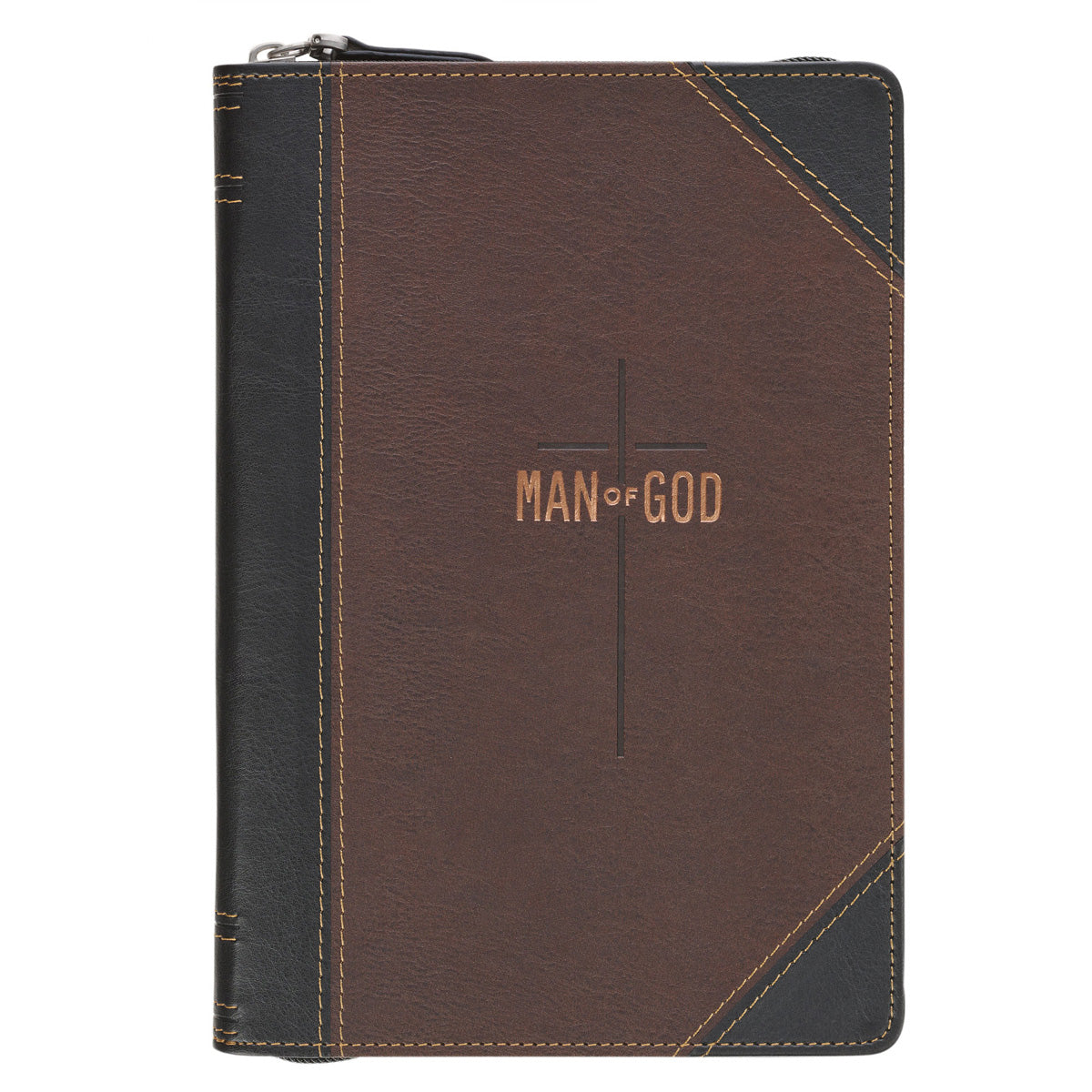Man of God Faux Leather Journal with Zipped Closure