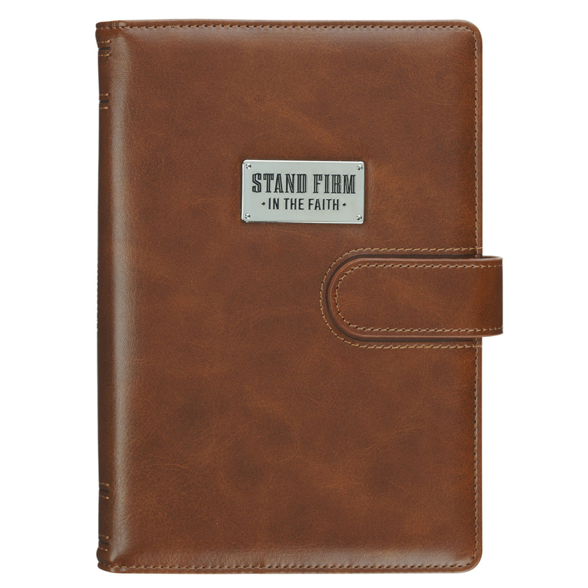 Stand Firm in the Faith Faux Leather Journal with Elastic Pen Holder and Magnetic Closure