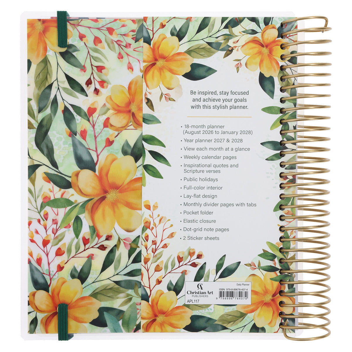 2027 Diary - 18-Month Planner for Women - He Restores My Soul - Wirebound