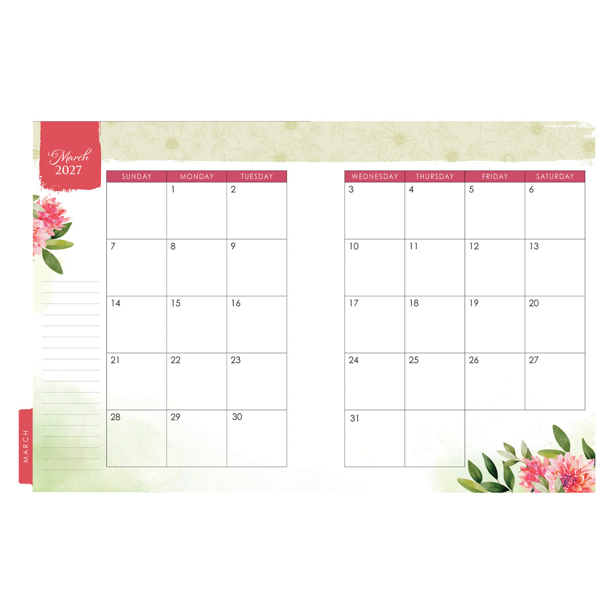 2027 Diary - 18-Month Planner for Women - Strength and Dignity - Wirebound