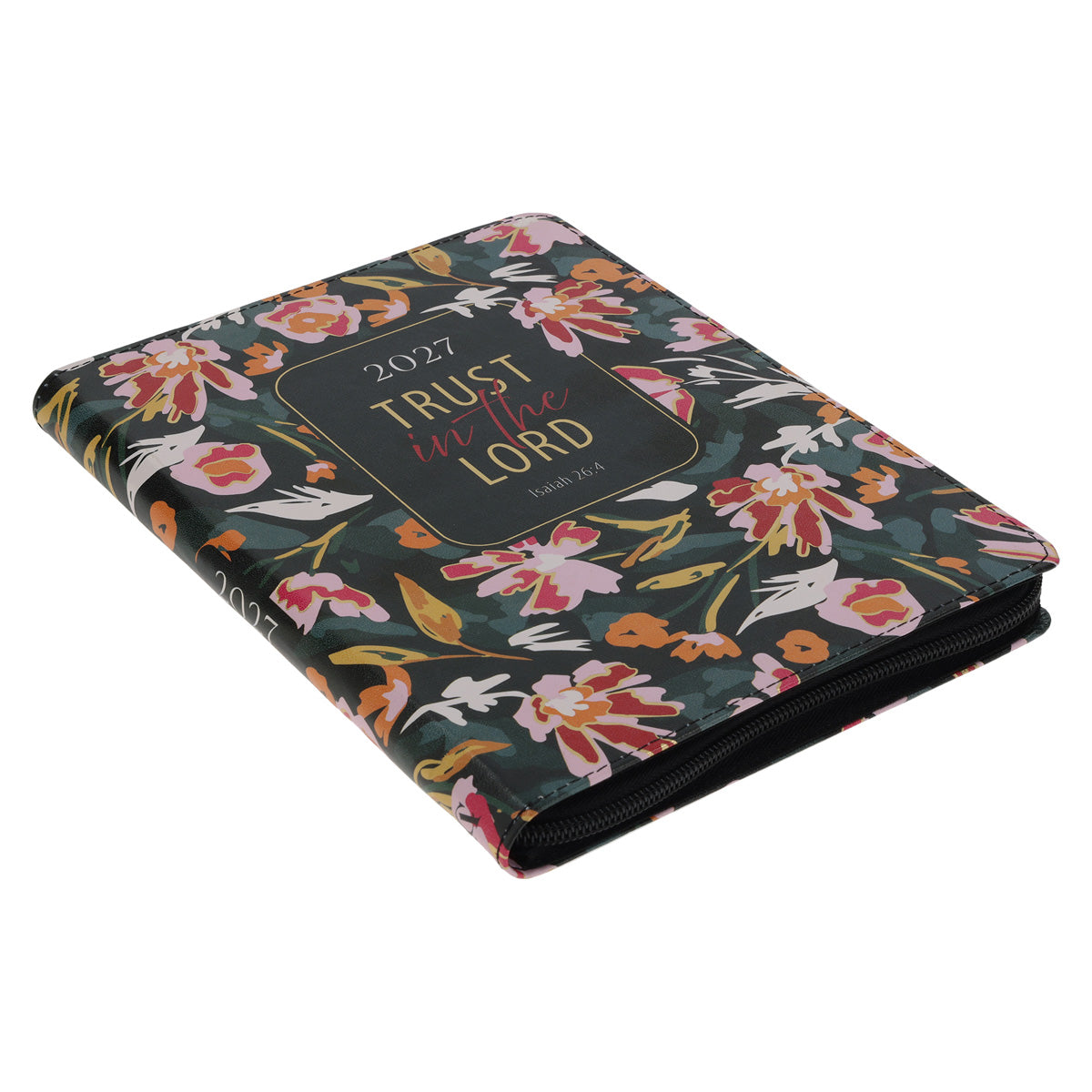 2027 Diary - 18-Month Planner for Women - Trust in the Lord - Faux Leather with Zip