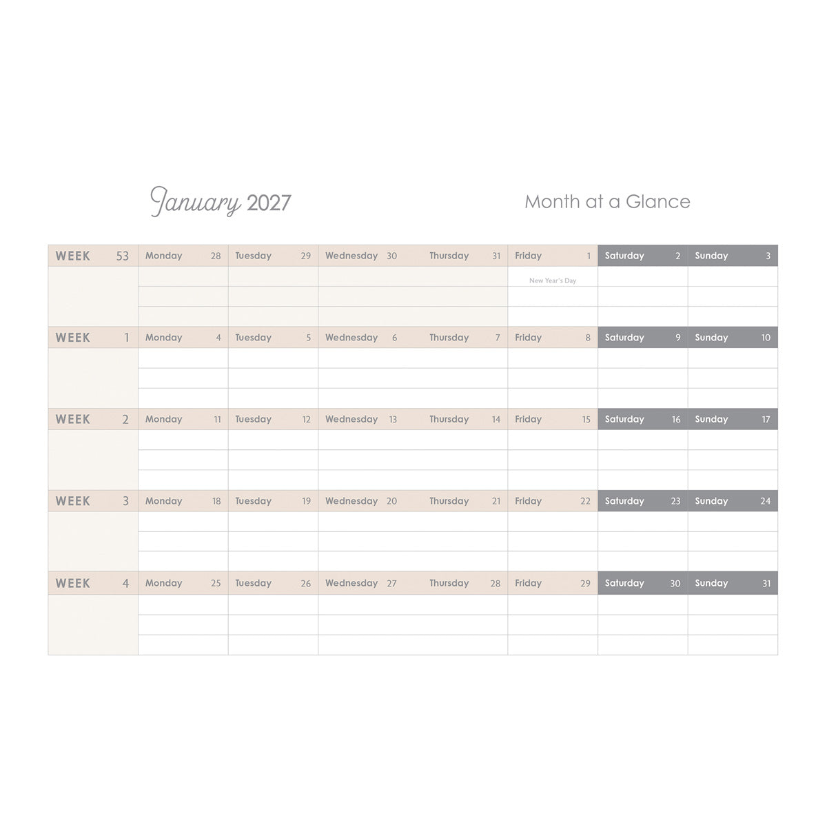 2027 Diary - 18-Month Planner for Women - All Things - Faux Leather with Zip