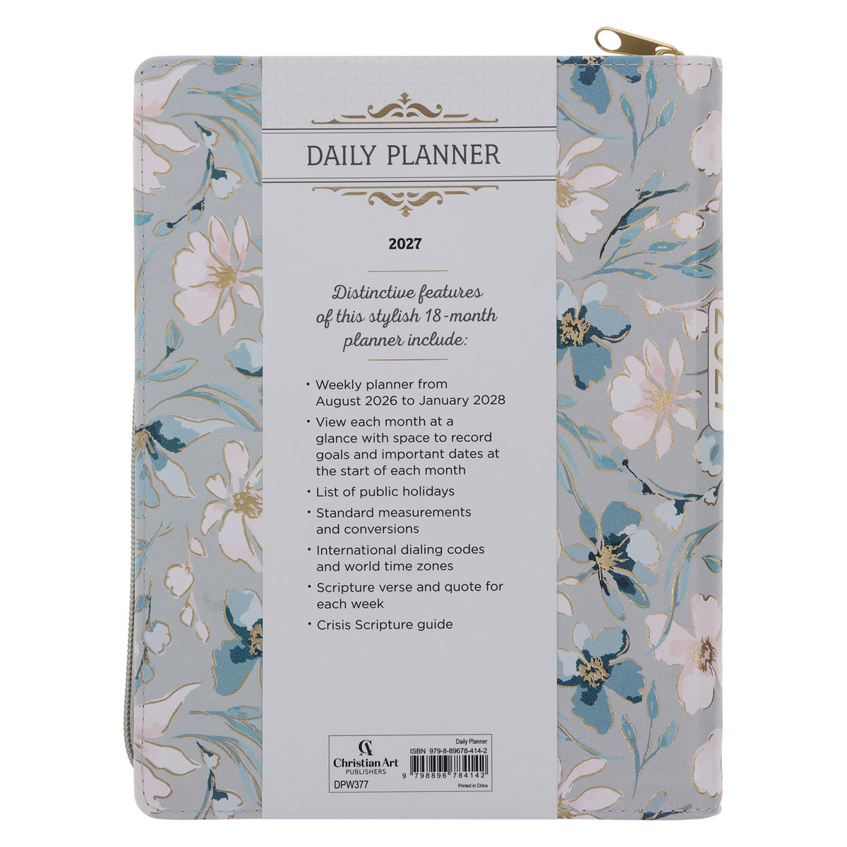 2027 Diary - 18-Month Planner for Women - All Things - Faux Leather with Zip