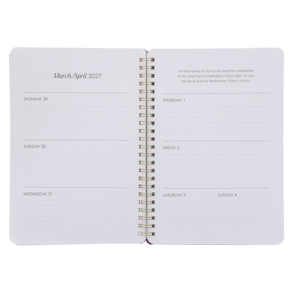 2027 Diary - Daily Planner - His Mercies Are New Every Morning - Wirebound