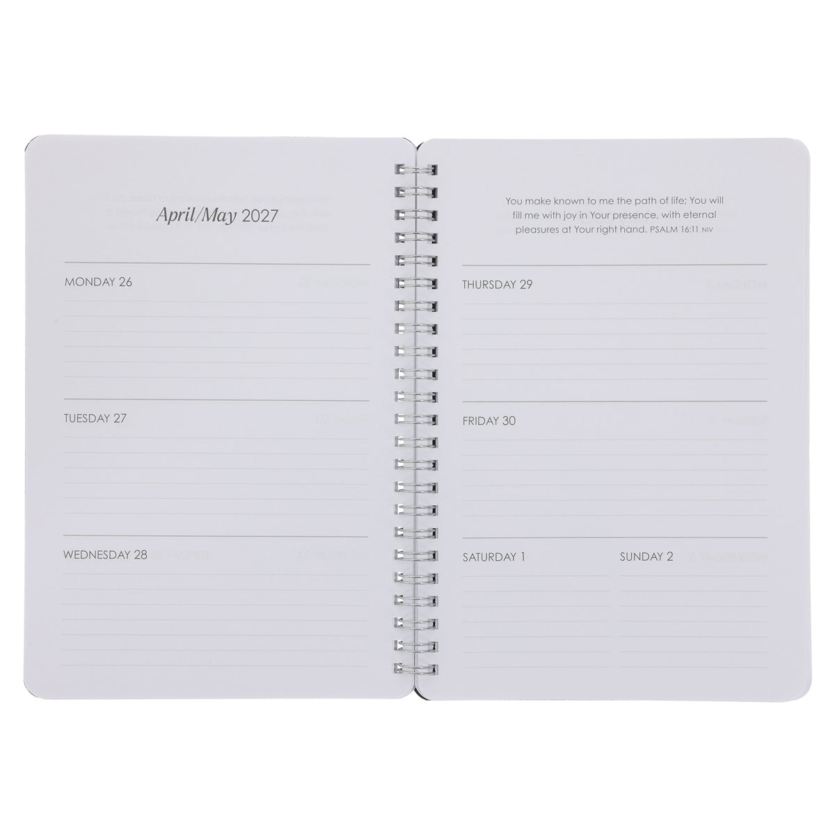 2027 Diary - Daily Planner - Nothing Is Impossible with God - Wirebound