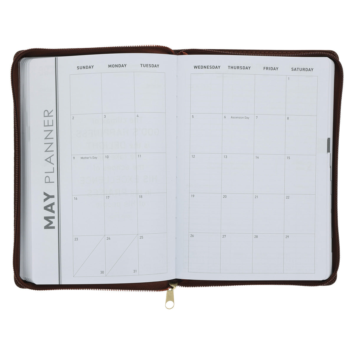2027 Executive Diary - Daily Planner - For I Know the Plans - Faux Leather with Zip