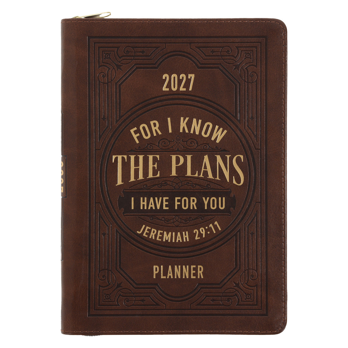 2027 Executive Diary - Daily Planner - For I Know the Plans - Faux Leather with Zip