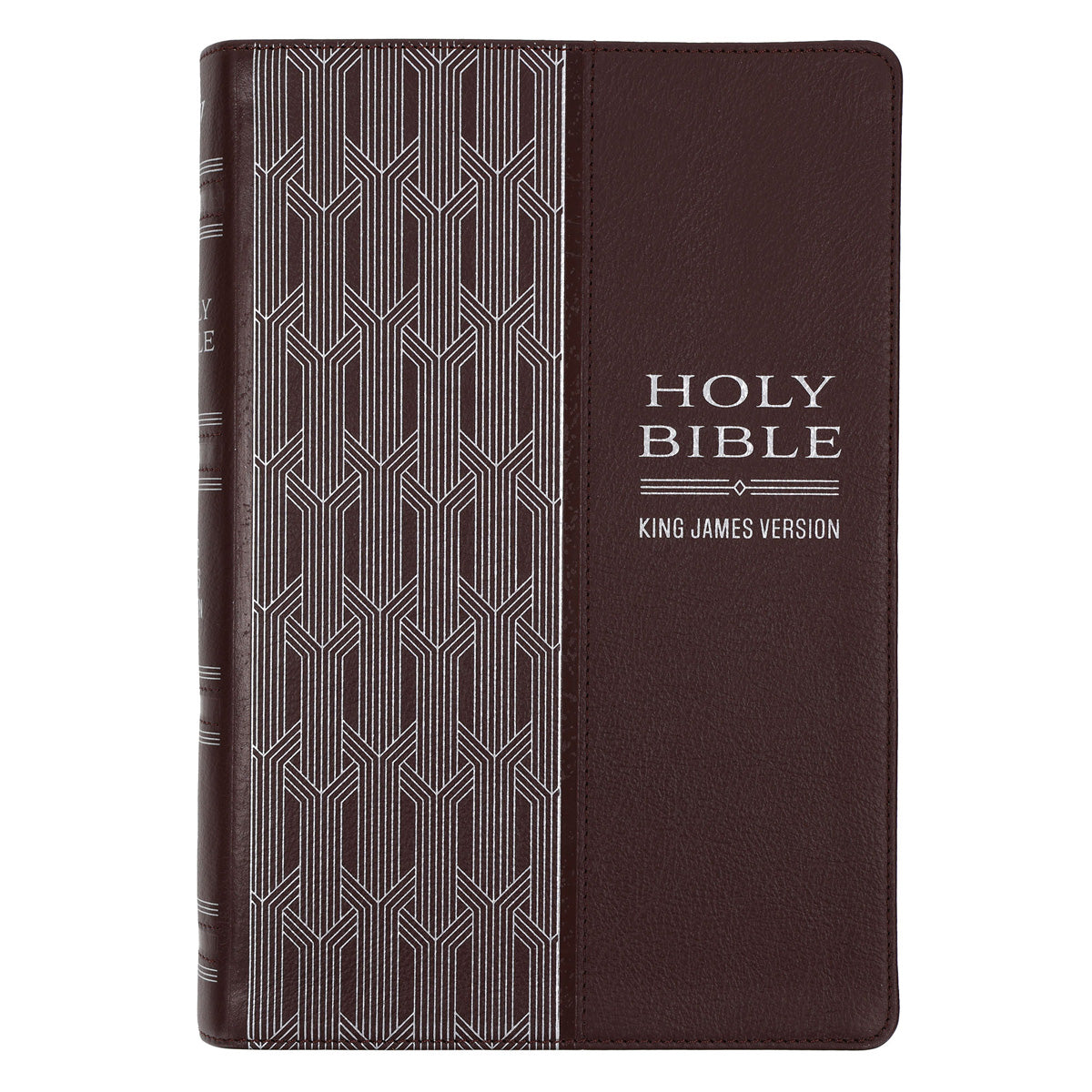 KJV Brown Pattern Genuine Leather Full-Size Bible Giant Print