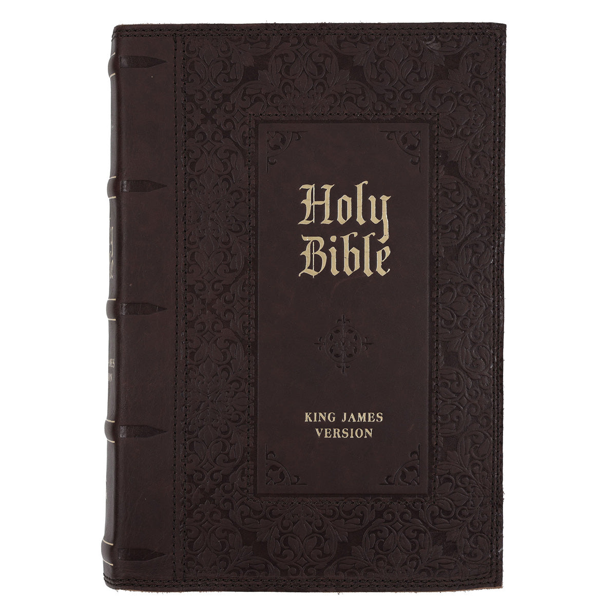 KJV Brown Vintage Design Genuine Leather Full-Size Bible Giant Print