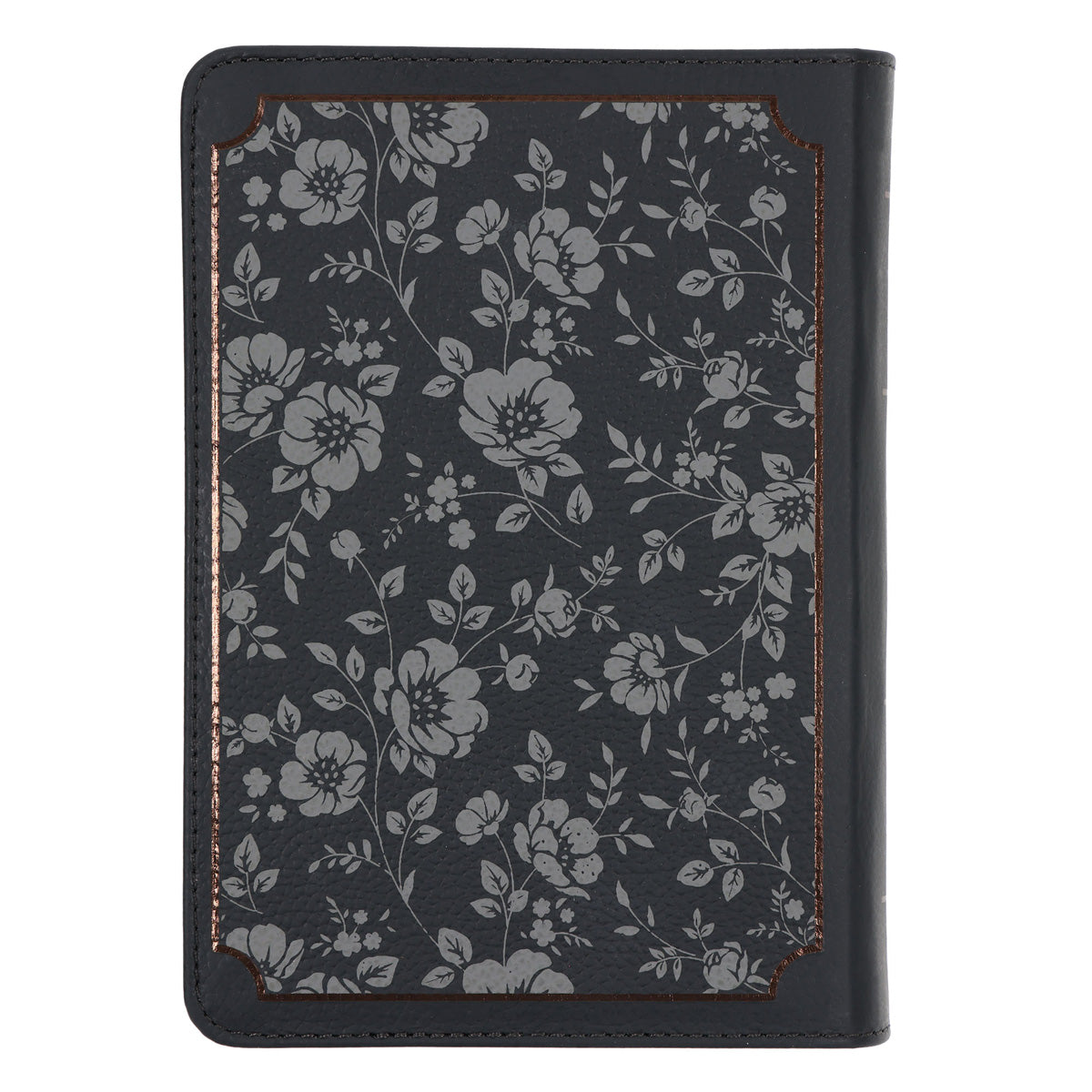 KJV Grey Floral Genuine Leather Compact Large Print Bible