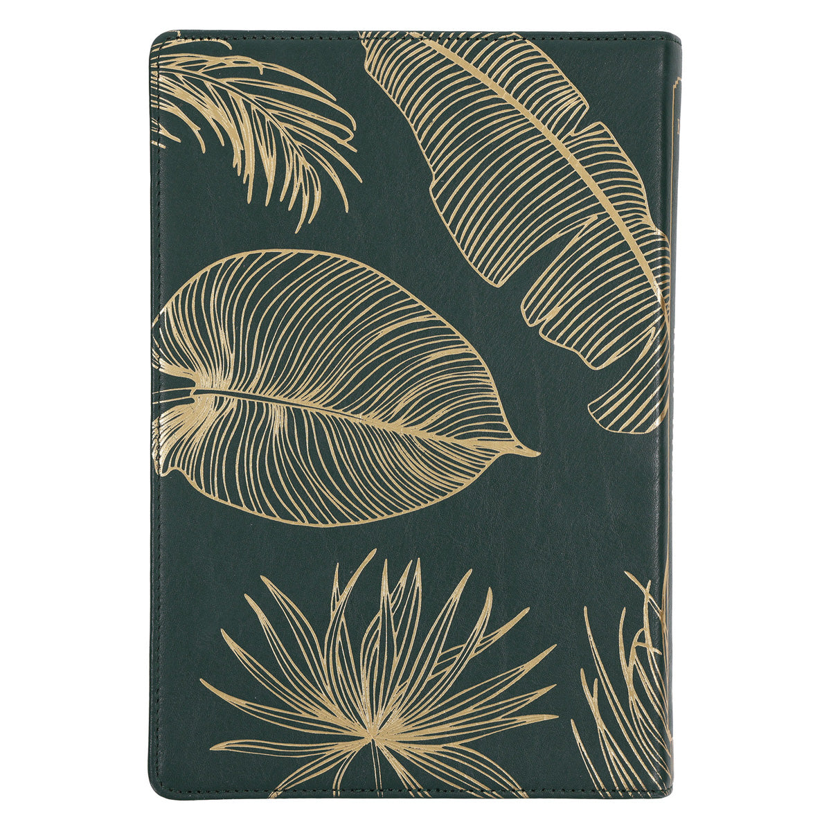 KJV Green Leaves Genuine Leather Thinline Bible Large Print