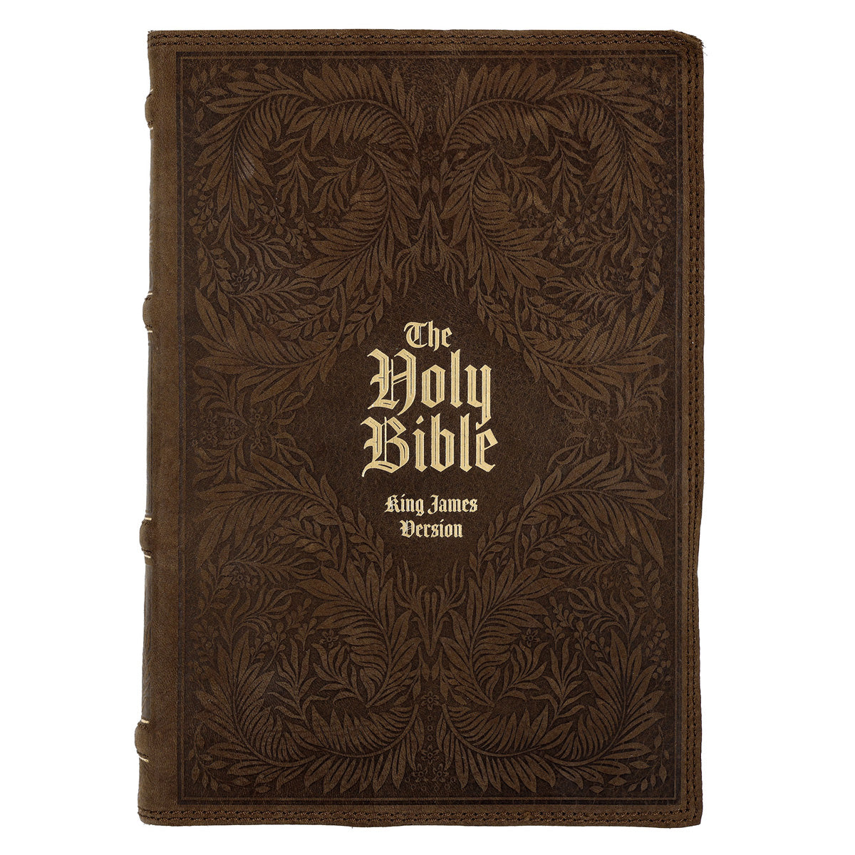 KJV Tan Vintage Design Genuine Leather Thinline Bible Large Print