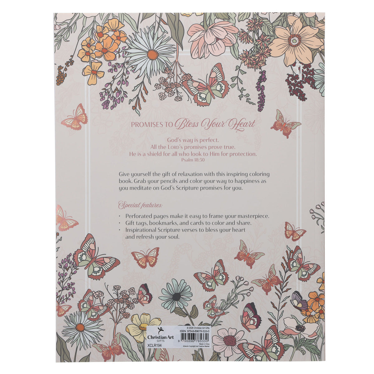 Promises to Bless Your Heart Floral Coloring Book (Paperback)