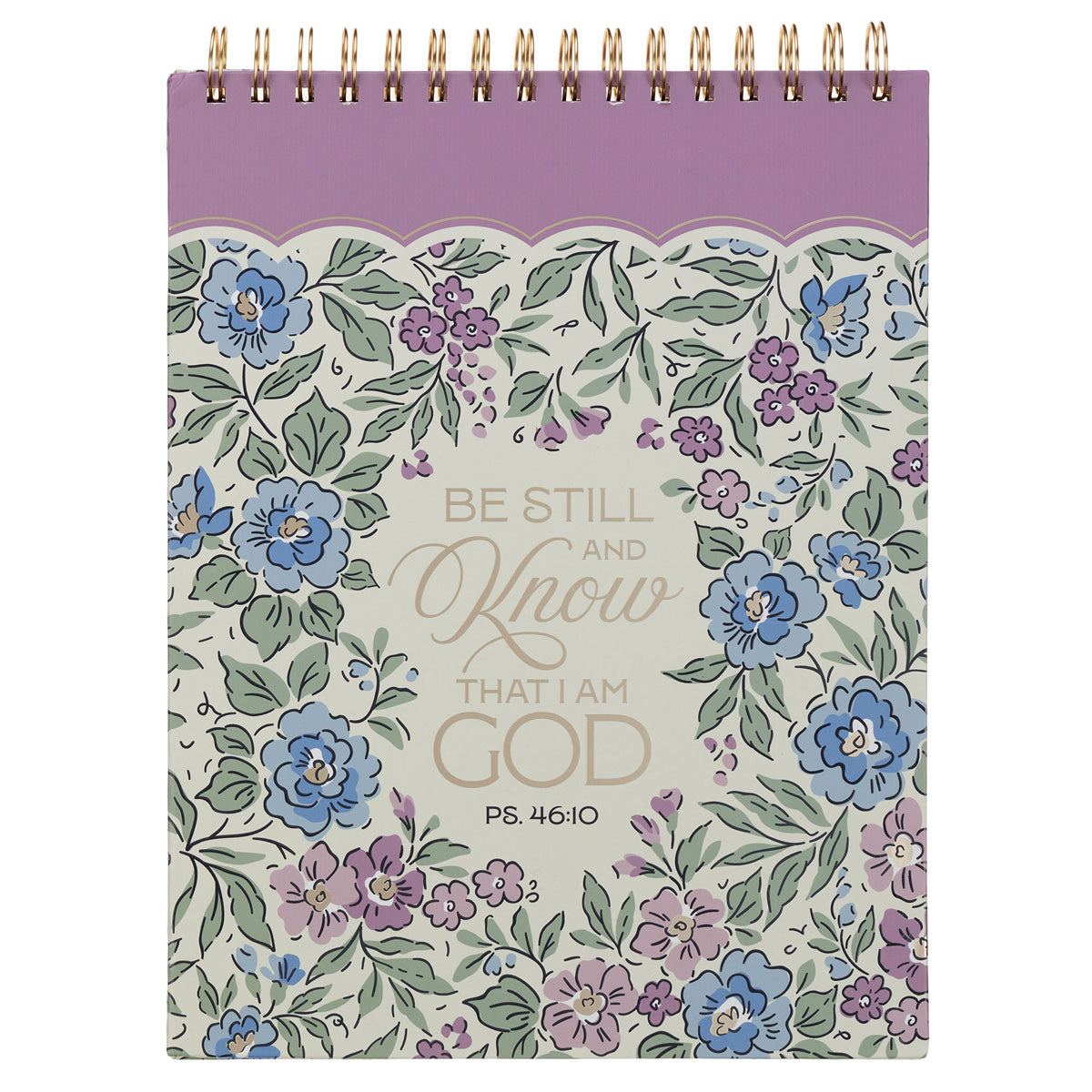 Be Still and Know That I Am God A4 Floral Wirebound Notepad