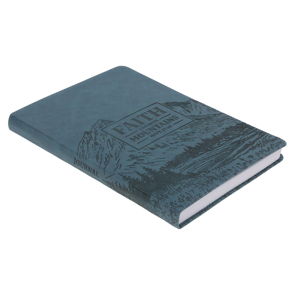 Faith Can Move Mountains Faux Leather Journal