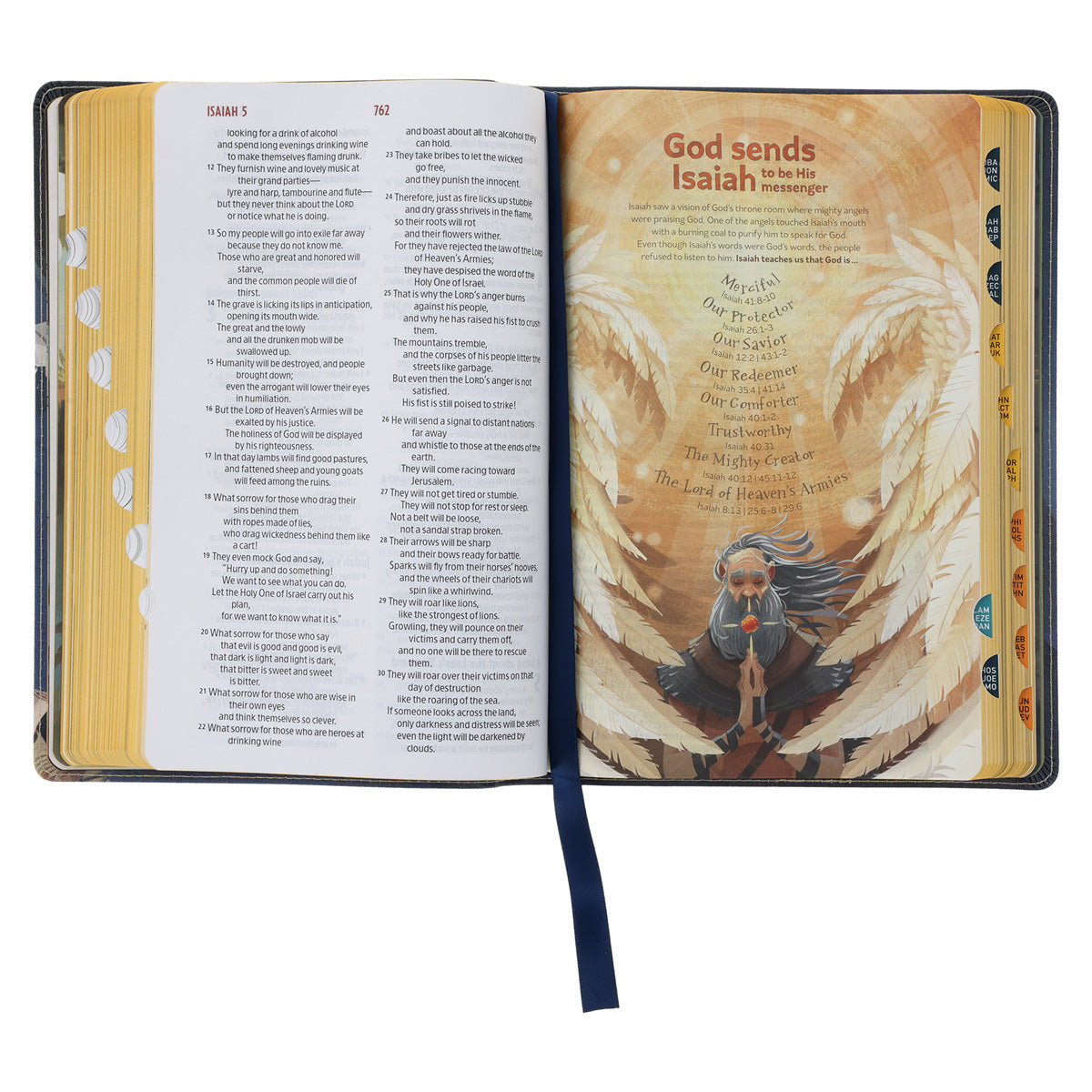 NLT Blue Faux Leather The Discovery Bible with Indexing Tabs