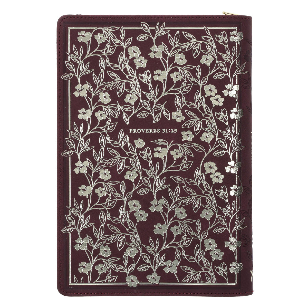 Strength and Dignity Burgundy Faux Leather Journal with Zipped Closure