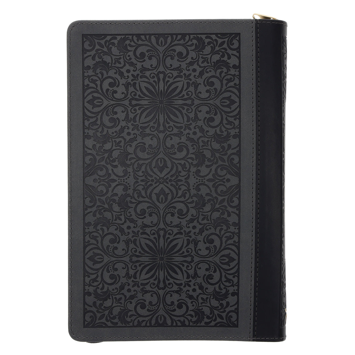 I Know the Plans Two-Tone Black and Grey Faux Leather Journal with Zipped Closure