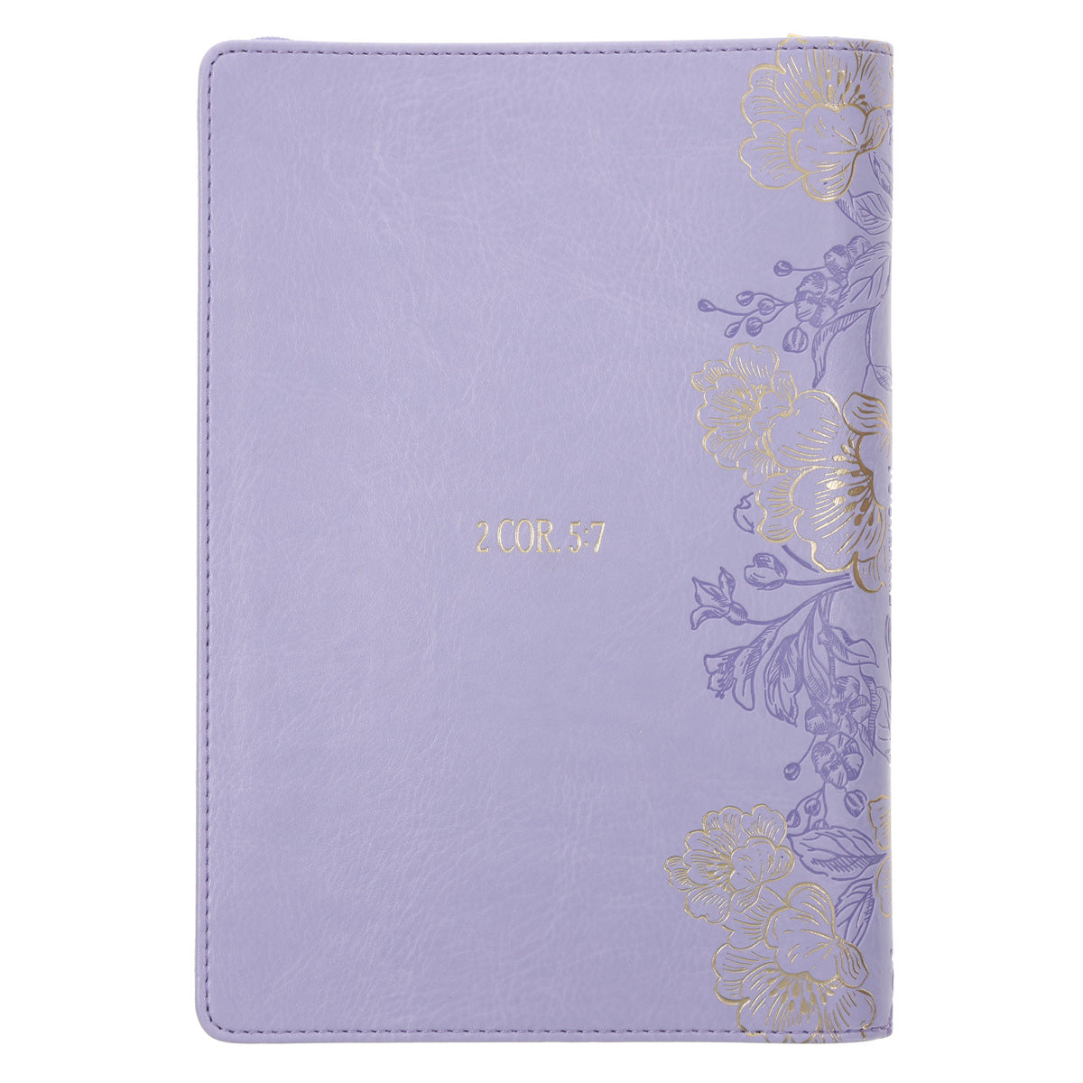 Walk by Faith Not by Sight Lavender Faux Leather Journal with Zipped Closure