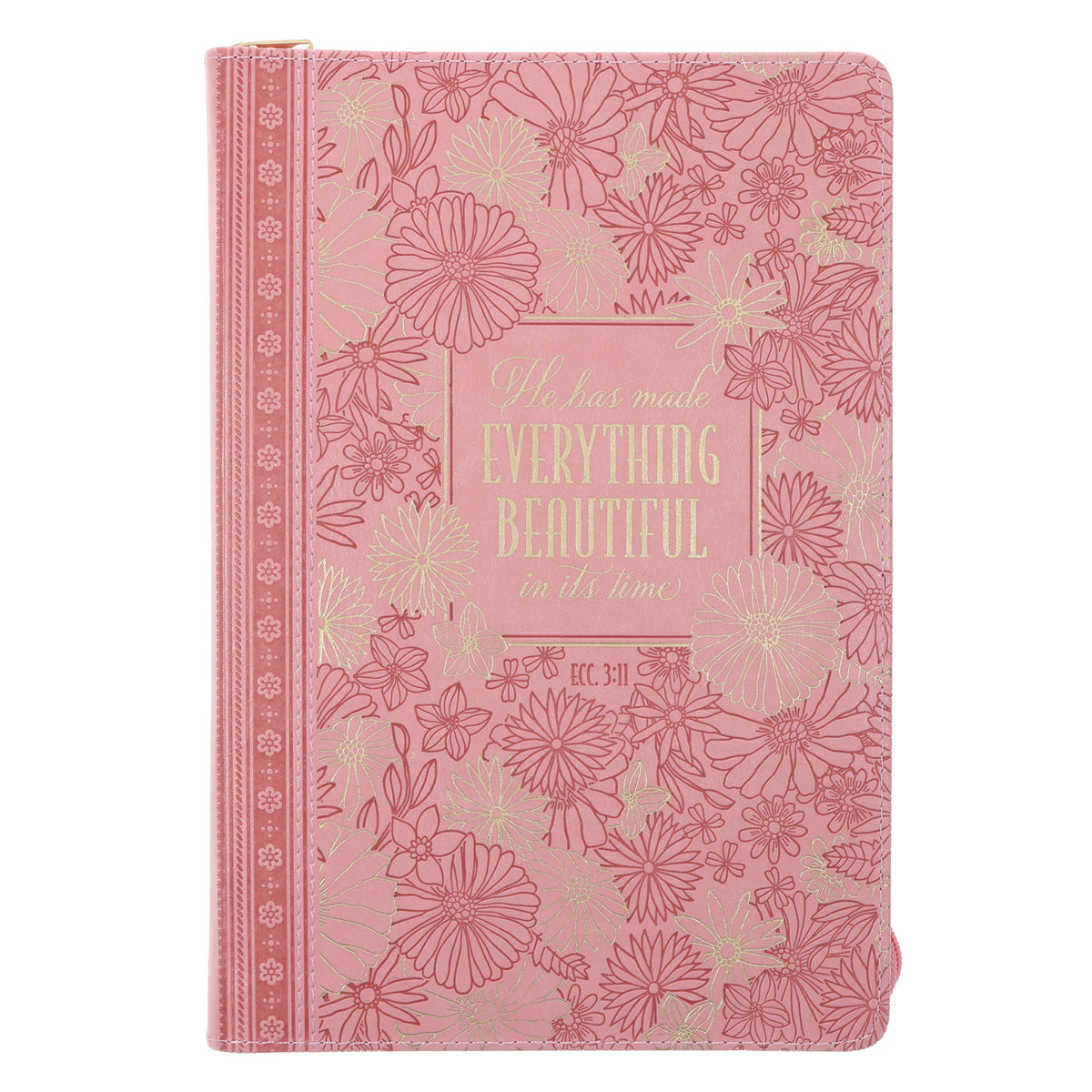 He Has Made Everything Beautiful Pink Faux Leather Journal with Zipped Closure