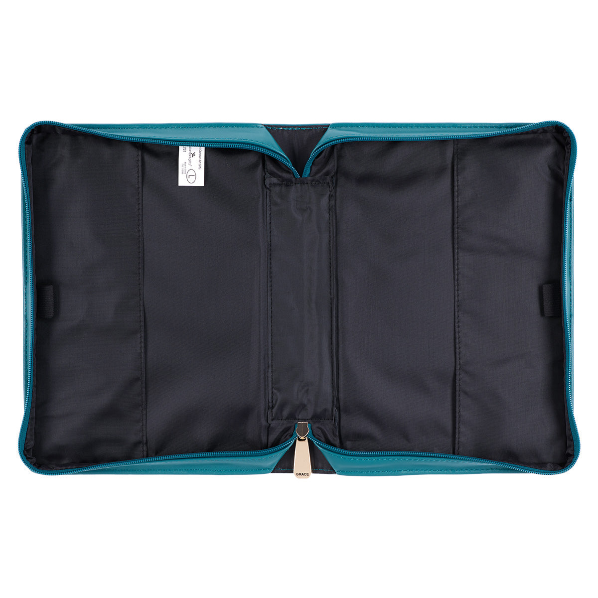 May God's Grace Be With You Teal Paisley (Faux Leather Bible Bag)