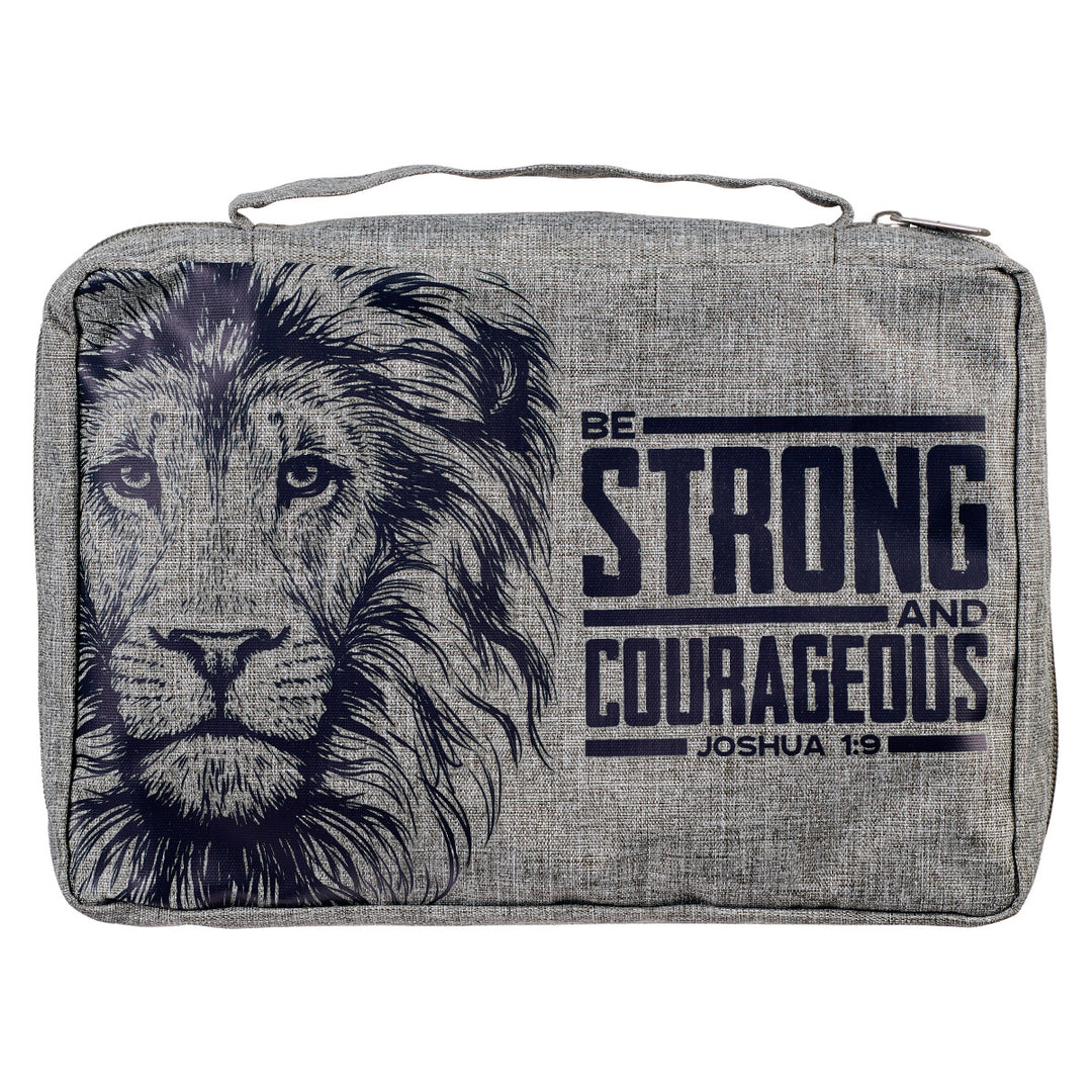 Strong & Courageous Joshua 1:9 Gray (Poly-Canvas Bible Bag)
