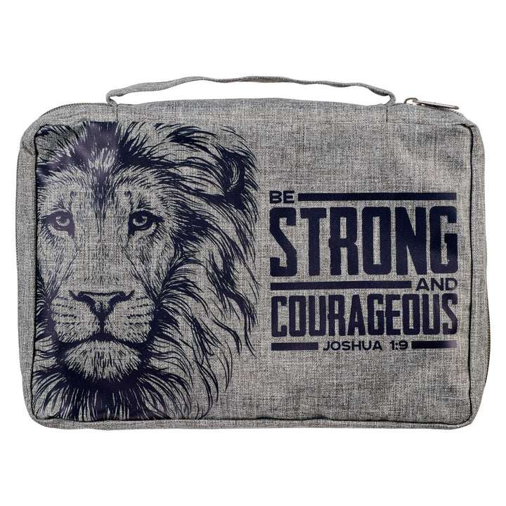 Strong & Courageous Joshua 1:9 Gray (Poly-Canvas Bible Bag)