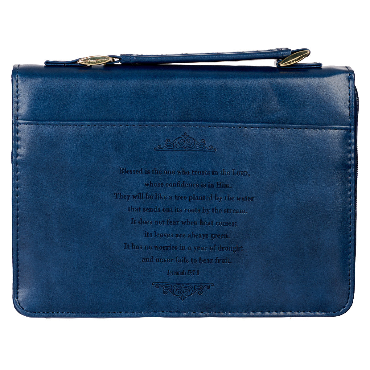 Blessed Is The One Who Trusts (Faux Leather Bible Bag)